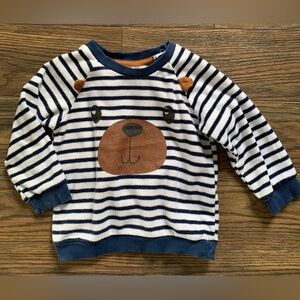 Cute Fleece Striped Bear Sweater/Pullover Size 12-24months